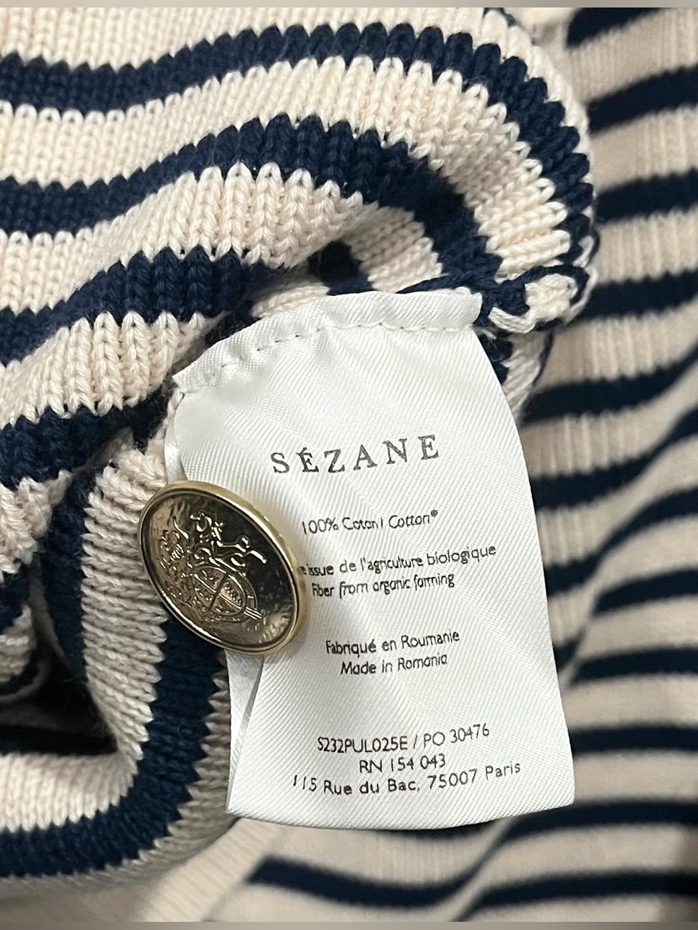 SEZANE DAISY JUMPER STRIPED SWEATER NWT - Picture 10 of 11